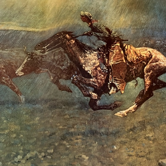 Vintage “Stampeded By Lightning” Frederic Remington Print - Picture 6 of 15